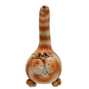 Folk Art Gourd Cat Gourdfather Boyd Signed 2000